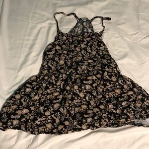 Floral black tank top